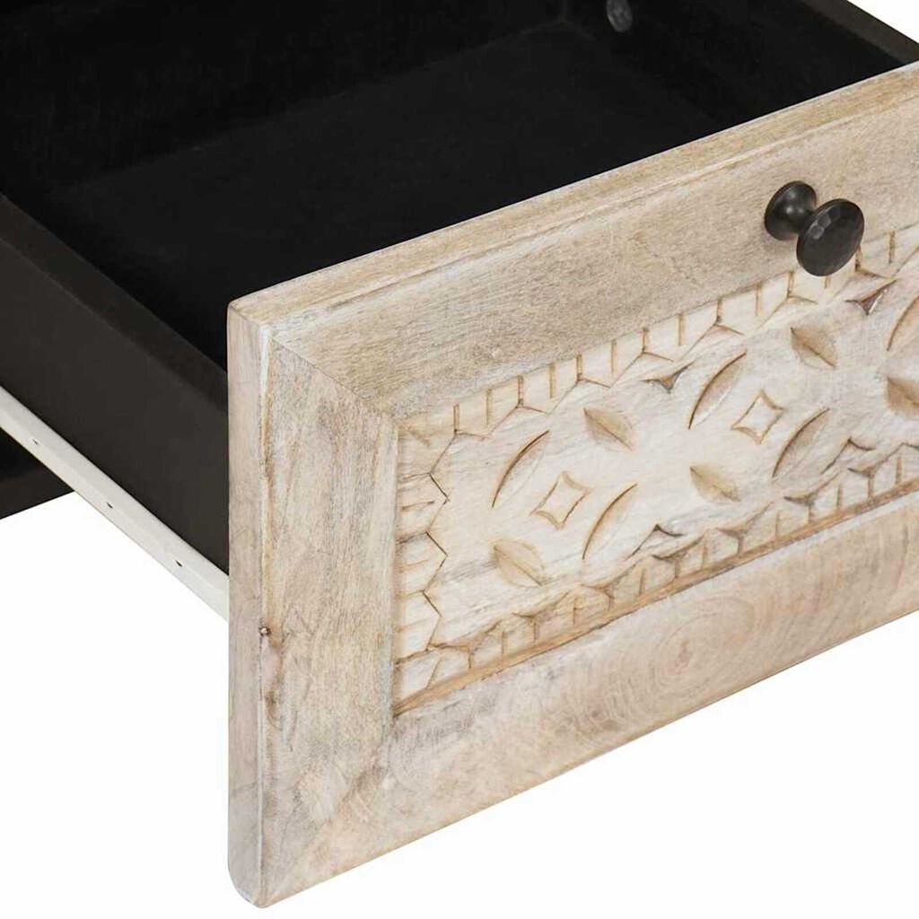 vidaXL Πλαϊνό γραφείο με συρτάρι Λευκό 33.5 x 40 x 75 εκ