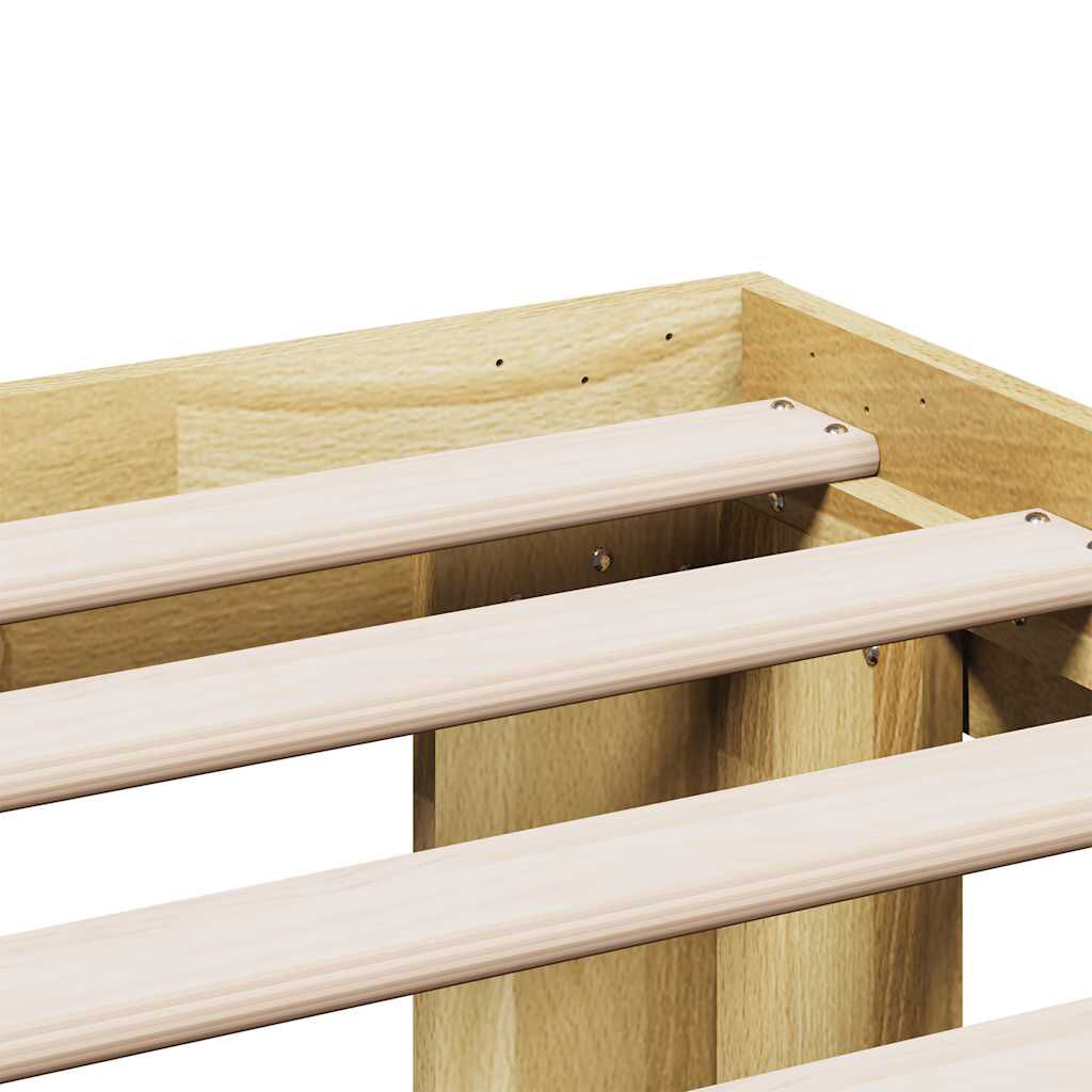 vidaXL Πλαίσιο κρεβατιού χωρίς στρώμα 90x190 cm μασίφ ξύλο δρυς
