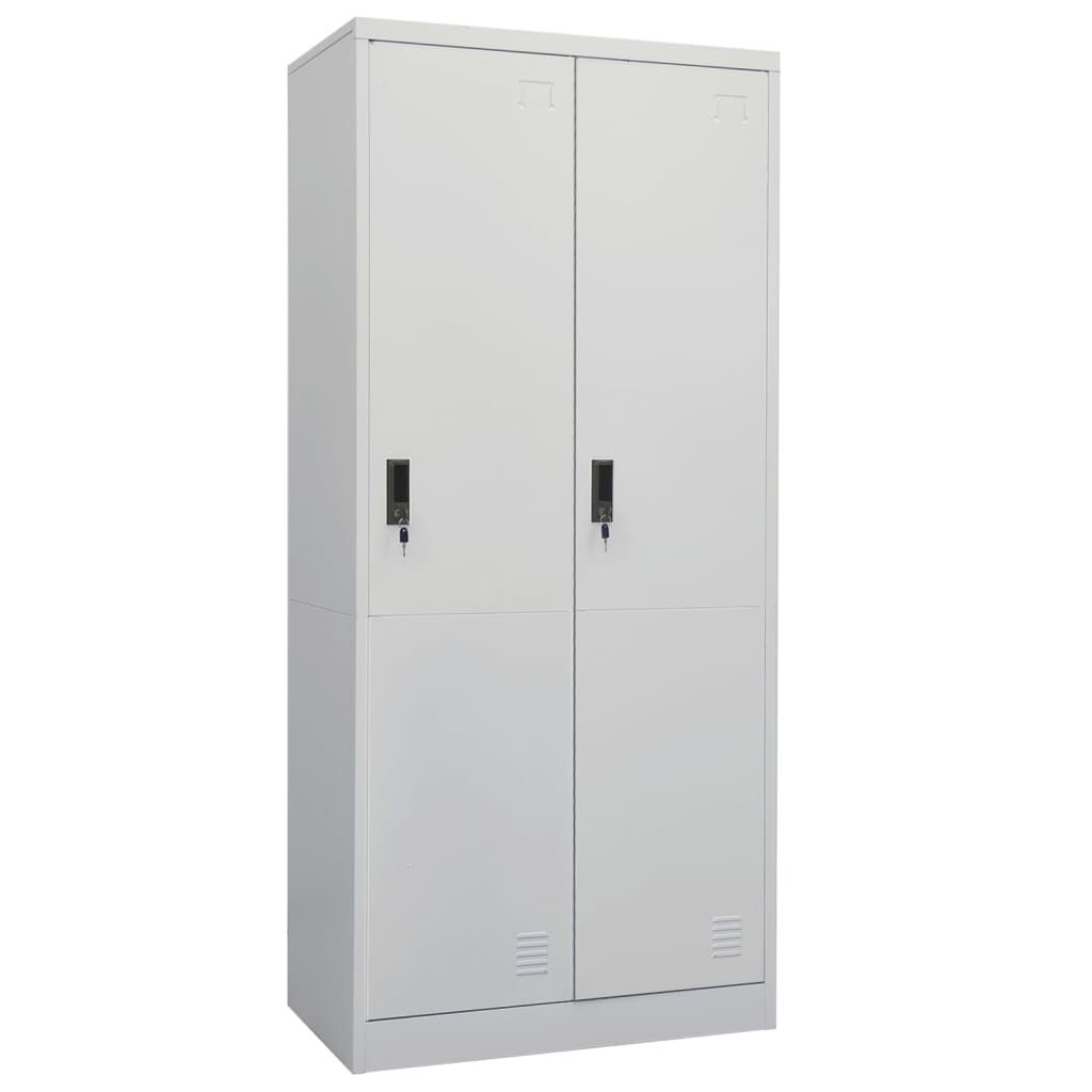 vidaXL Ντουλάπα Ανοιχτό Γκρι 80 x 50 x 180 εκ. από Χάλυβα