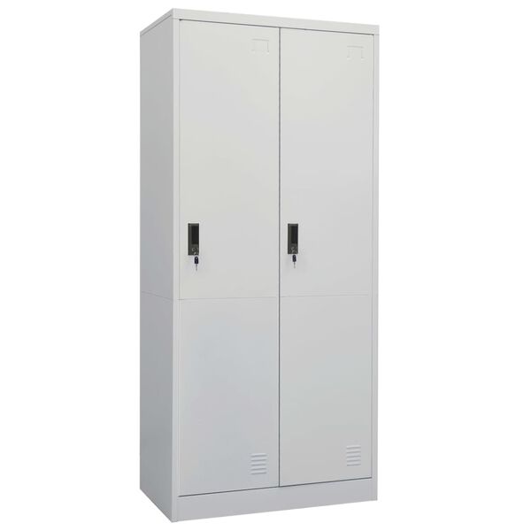 vidaXL Ντουλάπα Ανοιχτό Γκρι 80 x 50 x 180 εκ. από Χάλυβα