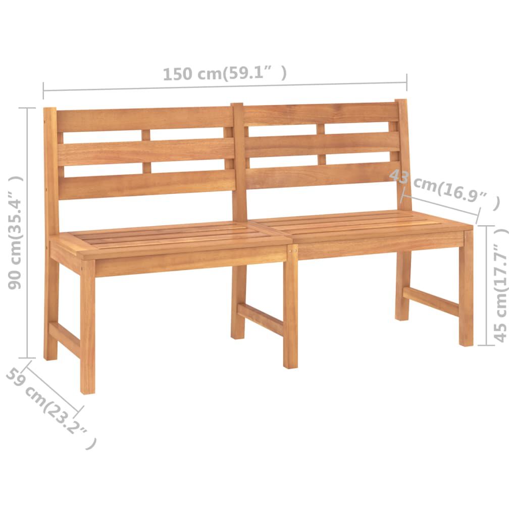 vidaXL Παγκάκι Κήπου 150 εκ. από Μασίφ Ξύλο Teak