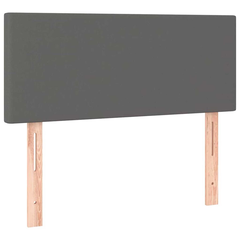vidaXL Κρεβάτι Boxspring με Στρώμα & LED Γκρι 120x190 εκ. Συνθ. Δέρμα
