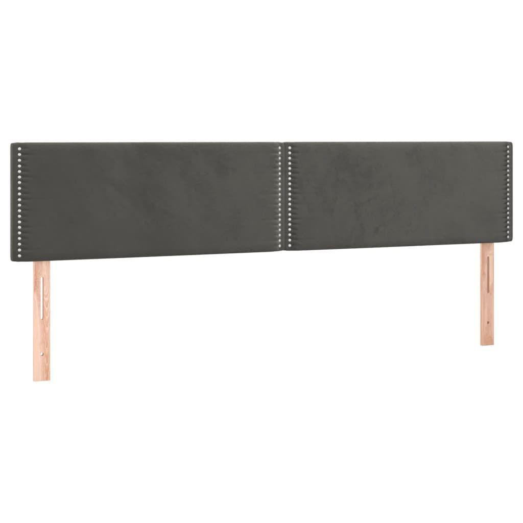 vidaXL Κεφαλάρια Κρεβατιού 2 τεμ. Σκ. Γκρι 80 x 5 x 78/88εκ. Βελούδινο