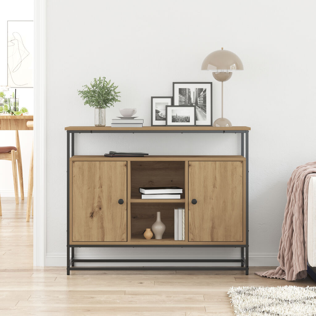 vidaXL Κονσόλα Artisan Oak 100x35x80 cm Κατασκευασμένο ξύλο και Ατσάλι