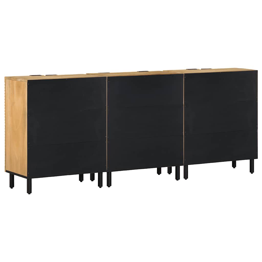 vidaXL 3 τεμαχίων Sideboards καφέ 60x33x75 cm μασίφ ξύλο Mango