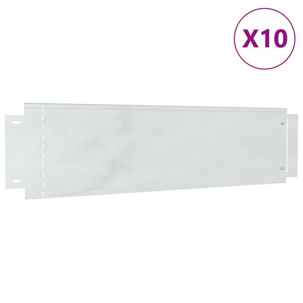 vidaXL Περιγράμματα γκαζόν 10 pcs Ασημί 100 x 25 cm