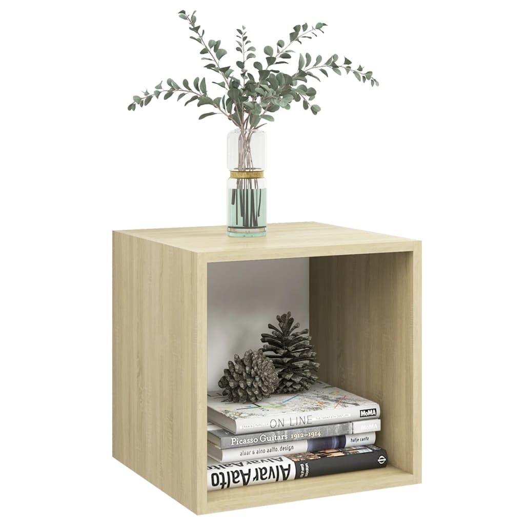vidaXL Ντουλάπια Τοίχου 2 τεμ. Λευκά / Δρυς 37x37x37εκ. από Επεξ. Ξύλο