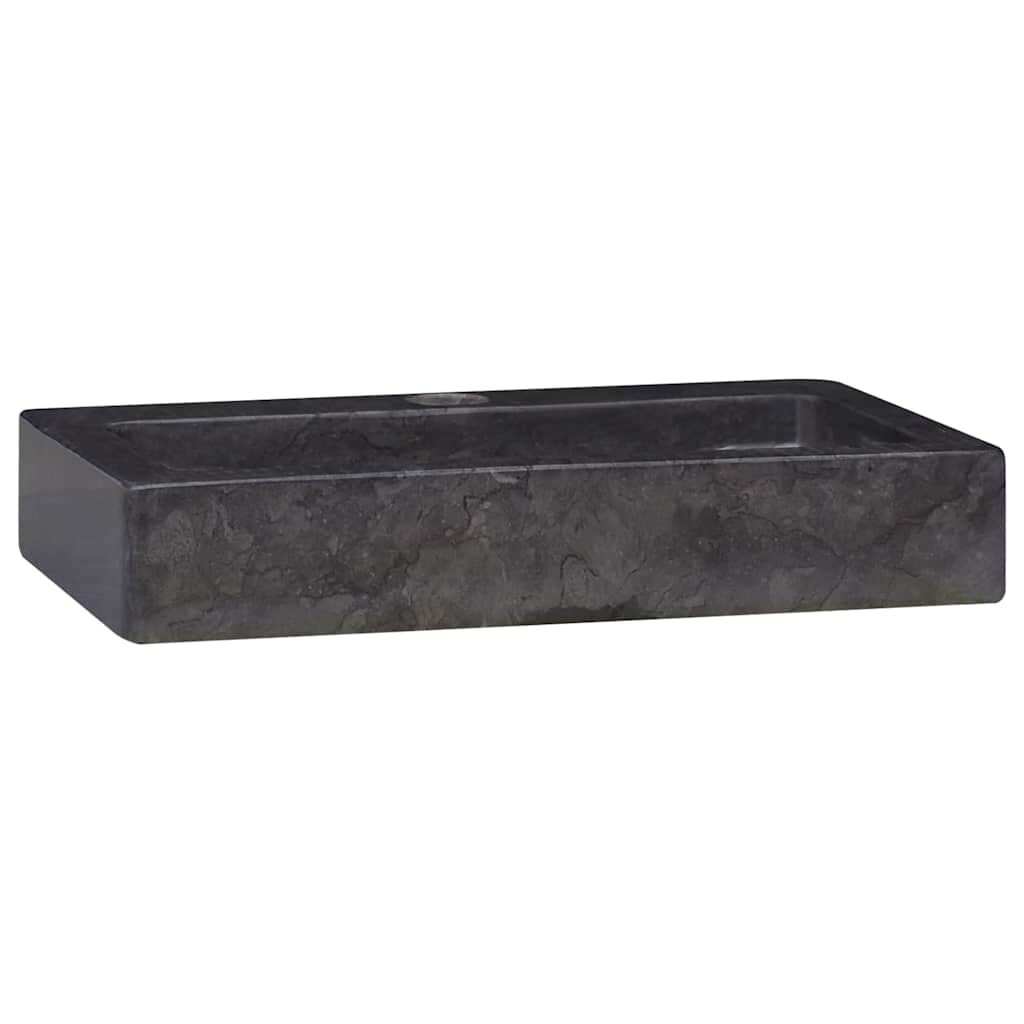vidaXL Νιπτήρας Επιτοίχιος Μαύρος 38 x 24 x 6,5 εκ. Μαρμάρινος