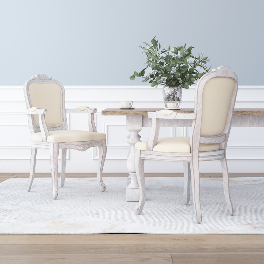 vidaXL Καρέκλες Τραπεζαρίας 2 τεμ. Μπεζ 62 x 59,5 x 100,5 εκ. Λινές