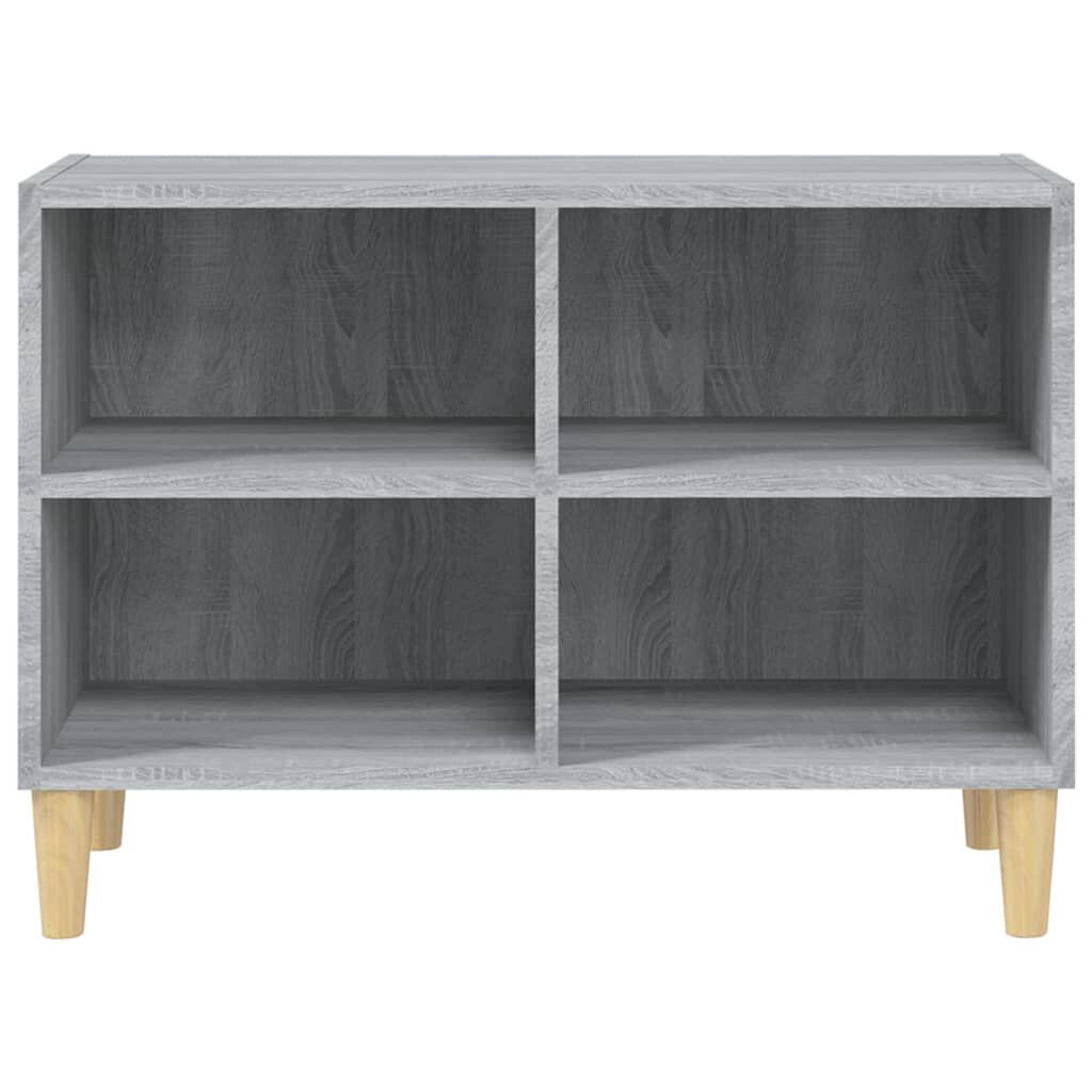 vidaXL Έπιπλο Τηλεόρασης Γκρι Sonoma 69,5x30x50εκ & Μασίφ Ξύλινα Πόδια