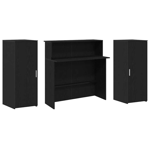 vidaXL Γραφείο υποδοχής Μαύρο Δρυς 180x50x103,5 εκ. Επεξεργασμένο Ξύλο