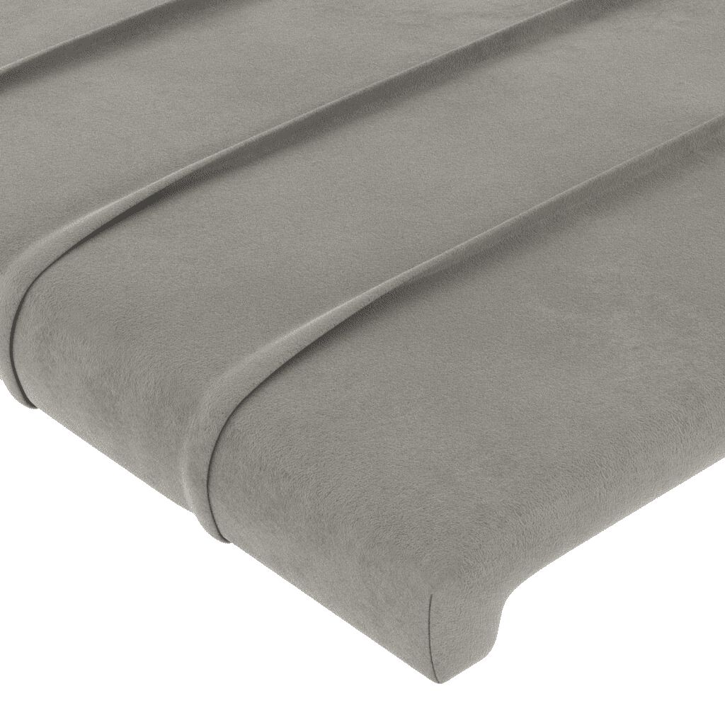 vidaXL Κρεβάτι Boxspring με Στρώμα Ανοιχτό Γκρι 120x200 εκ. Βελούδινο