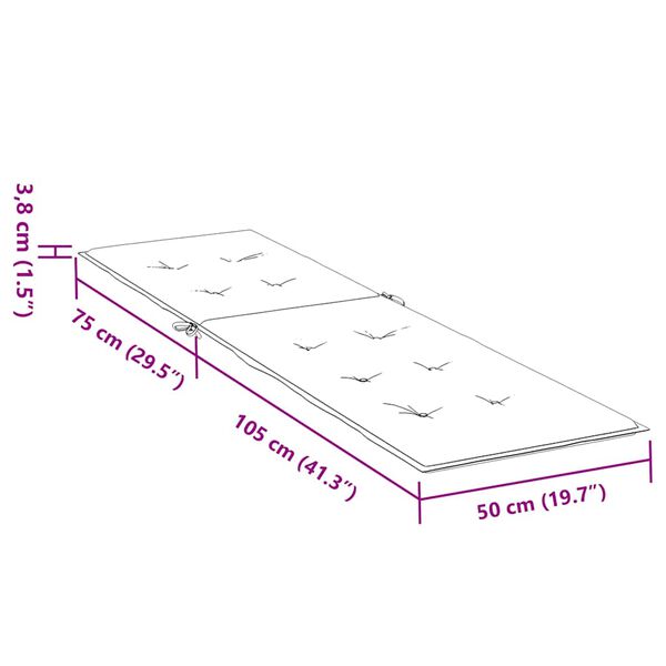vidaXL Μαξιλάρι Σεζλόνγκ Μπλε Ρουά (75+105) x 50 x 4 εκ.