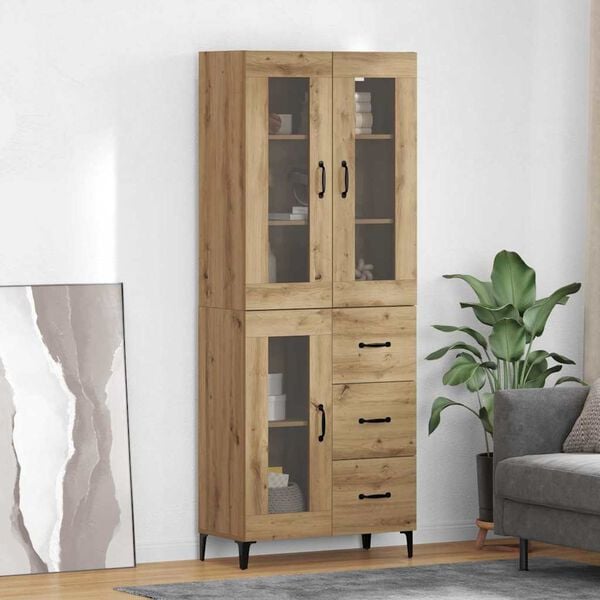 vidaXL Highboard Artisan Oak 69,5 x 34 x 180 &epsilon;&kappa;. &Epsilon;&pi;&epsilon;&xi;&epsilon;&rho;&gamma;&alpha;&sigma;&mu;έ&nu;&omicron; &xi;ύ&lambda;&omicron;