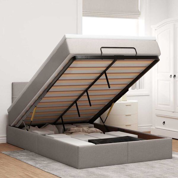 vidaXL &Omicron;&theta;&omega;&mu;&alpha;&nu;&iota;&kappa;ό &kappa;&rho;&epsilon;&beta;ά&tau;&iota; &mu;&epsilon; &sigma;&tau;&rho;ώ&mu;&alpha; & LEDs Taupe 120x190cm ύ&phi;&alpha;&sigma;&mu;&alpha;