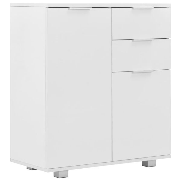 vidaXL Μπουφές Ψηλός Γυαλιστερός Λευκός 71x35x80εκ. Επεξεργασμένο Ξύλο
