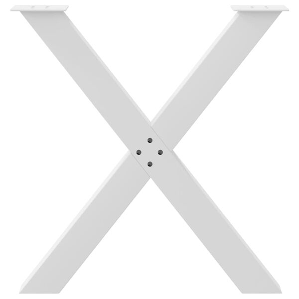 vidaXL Πόδια Τραπεζαρίας σε Σχήμα Χ 3 τεμ. Λευκά 80x(72-73) εκ. Ατσάλι