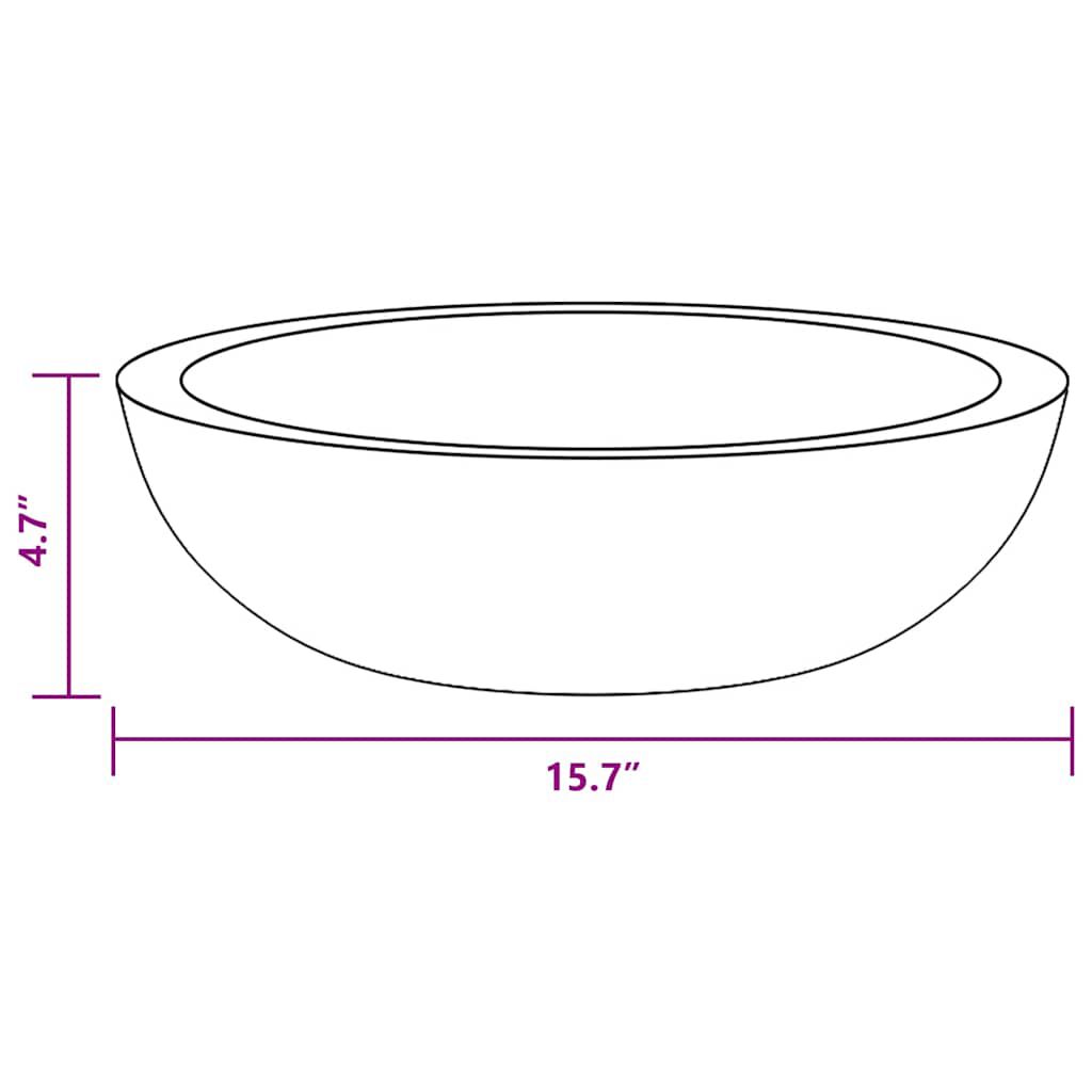 vidaXL Νιπτήρας Γκρι Ø40x12 εκ. Μαρμάρινος