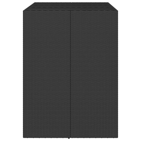 vidaXL Τραπέζι Μπαρ με Γυάλ. Επιφάνεια Μαύρο 105x80x110 εκ Συνθ. Ρατάν