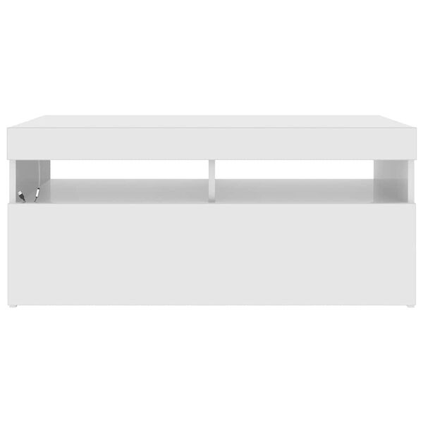 vidaXL Έπιπλο Τηλεόρασης με LED Γυαλιστερό Λευκό 90x35x40 εκ.
