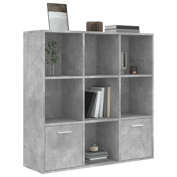 vidaXL Βιβλιοθήκη Γκρι Σκυροδέματος 98 x 30 x 98 εκ. από Επεξ. Ξύλο