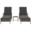 vidaXL Ξαπλώστρα 2-πρόσωπο 2 pcs Γκρι 35 x 35 x 32 εκ. συνθετικό ρατάν