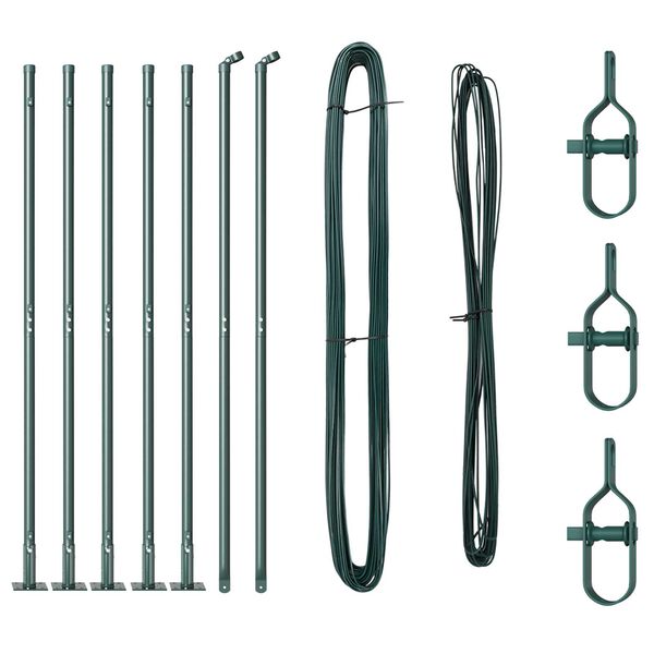 vidaXL Πό posts φράχτη 7 pcs Πράσινο Ø32mm 150 εκ