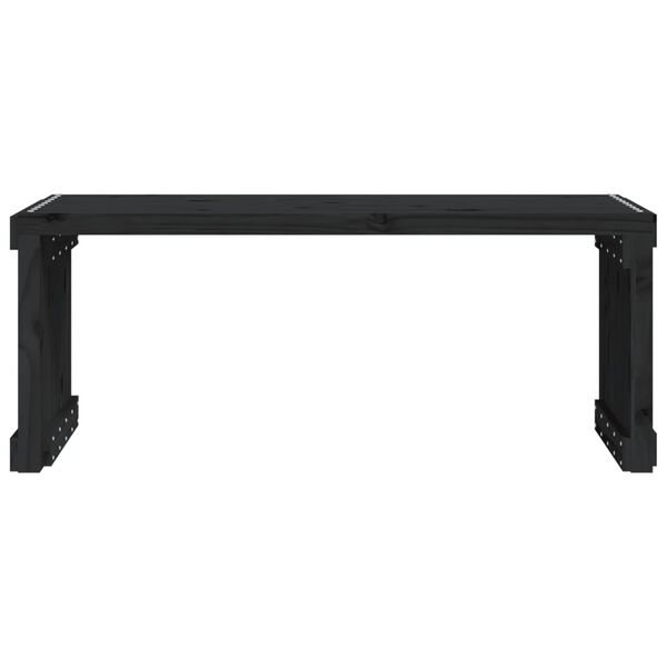 vidaXL Παγκάκι Κήπου Επεκτάσιμο Μαύρο 212,5x40,5x45εκ. Μασίφ Πεύκο