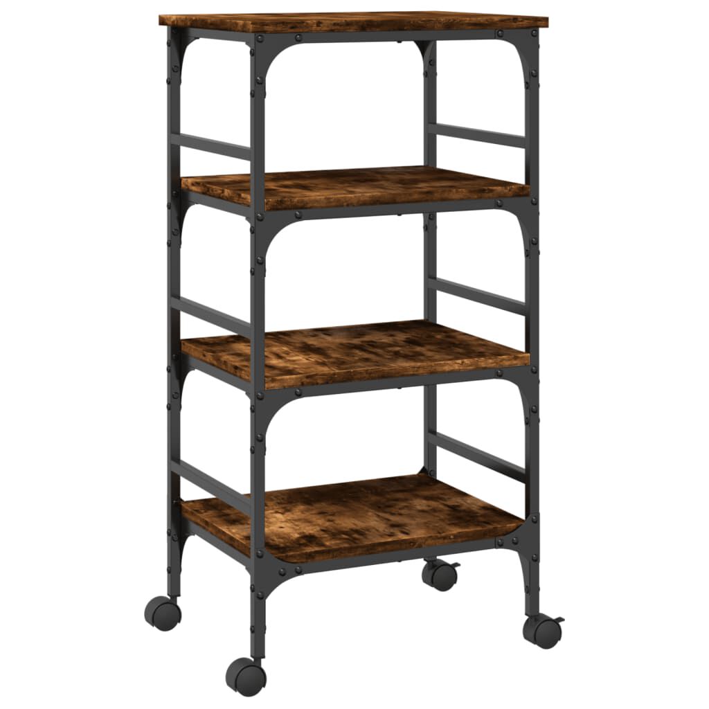 vidaXL Τρόλεϊ Κουζίνας Καπνιστή Δρυς 45x35x89,5 εκ Επεξεργασμένο Ξύλο