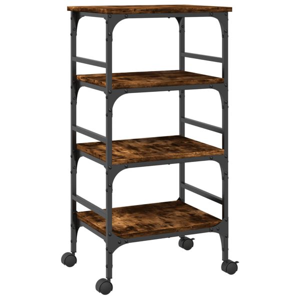 vidaXL Τρόλεϊ Κουζίνας Καπνιστή Δρυς 45x35x89,5 εκ Επεξεργασμένο Ξύλο