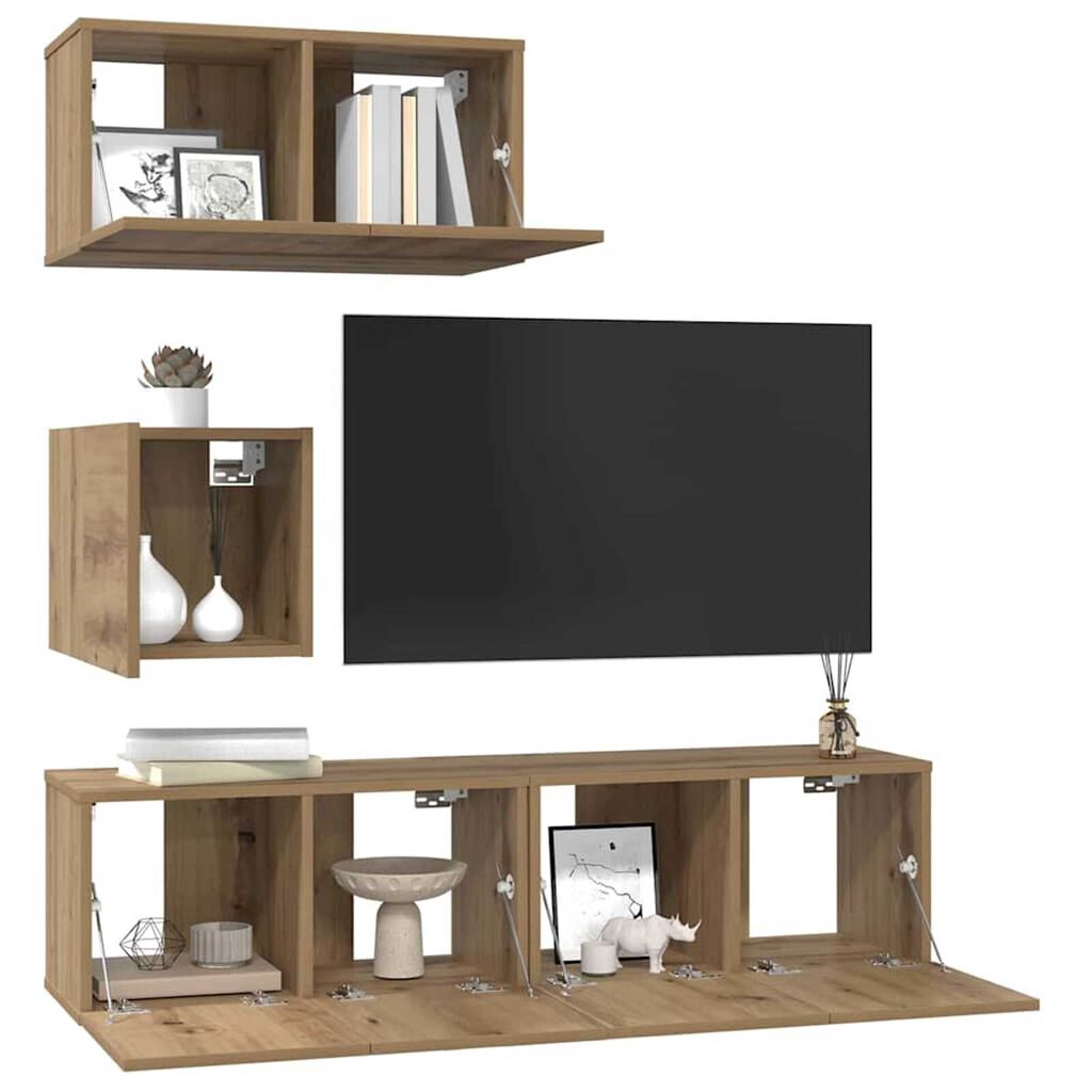 vidaXL Σετ επίπλου τηλεόρασης 4 pcs artisan δρυς 60 x 30 x 30 cm