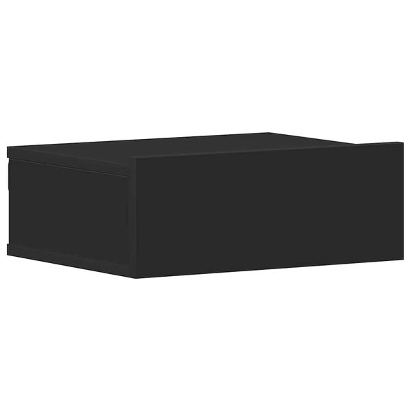 vidaXL Κομοδίνα Κρεμαστά 2 τεμ. Μαύρα 40x30x15 εκ. από Επεξ. Ξύλο