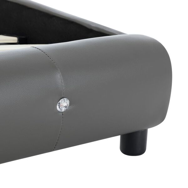 vidaXL Πλαίσιο Κρεβατιού Γκρι 180 x 200 εκ. από Συνθετικό Δέρμα