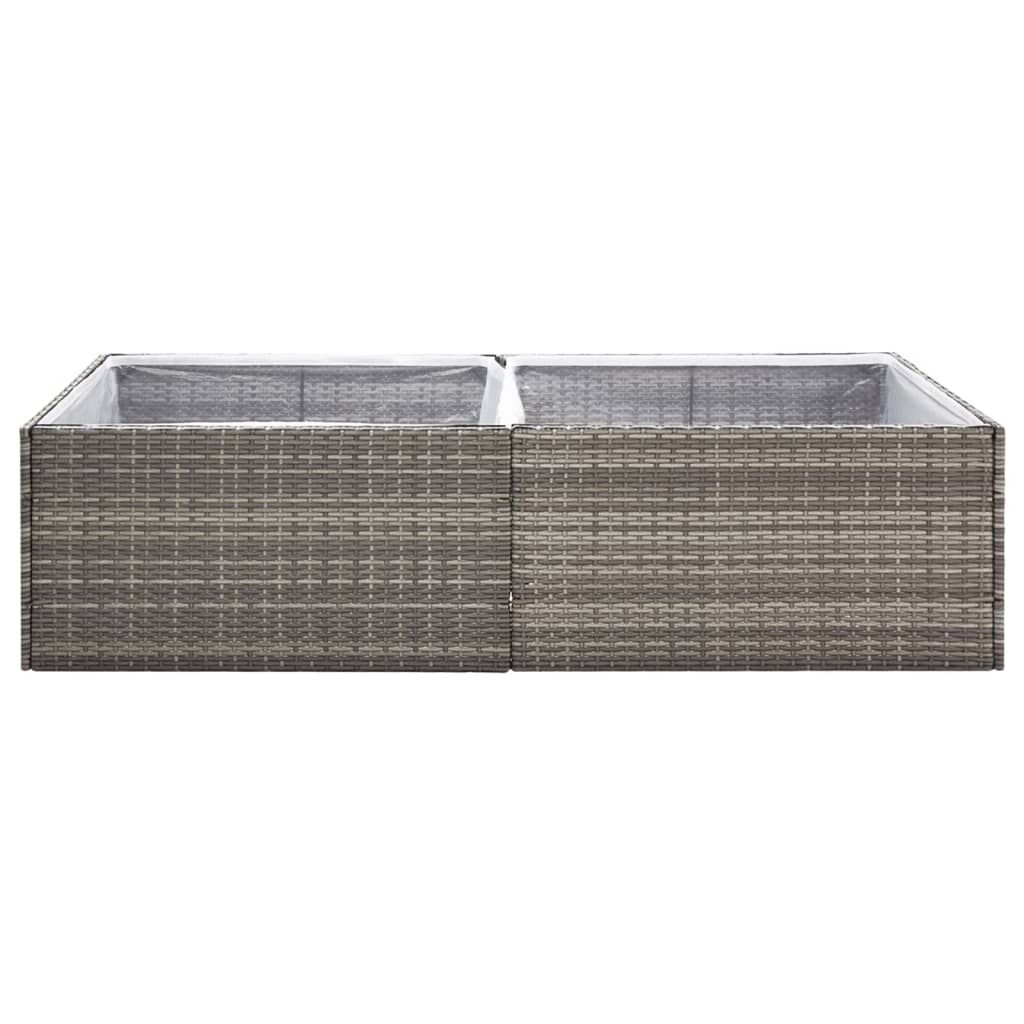 vidaXL Ζαρντινιέρα Κήπου Γκρι 157 x 80 x 40 εκ. από Συνθετικό Ρατάν