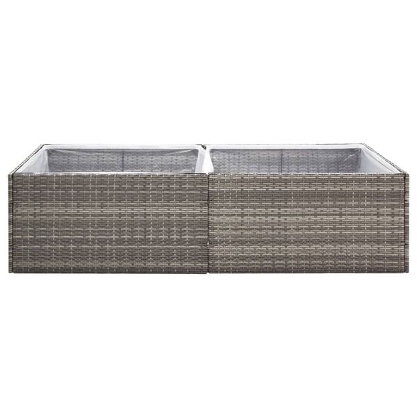 vidaXL Ζαρντινιέρα Κήπου Γκρι 157 x 80 x 40 εκ. από Συνθετικό Ρατάν