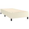 vidaXL Κρεβάτι Boxspring με Στρώμα & LED Κρεμ 100x200 εκ. Συνθ. Δέρμα