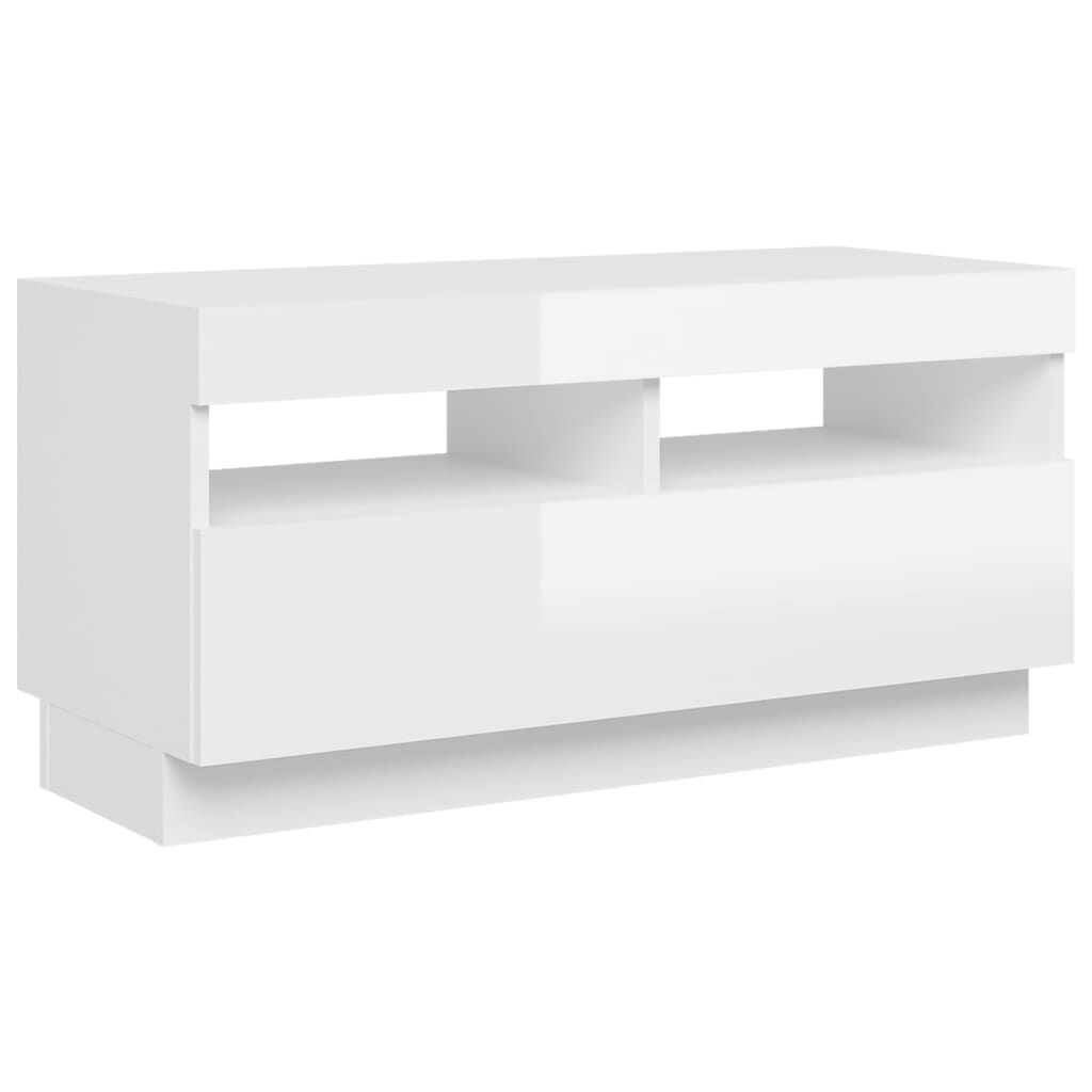 vidaXL Έπιπλο Τηλεόρασης με LED Γυαλιστερό Λευκό 80 x 35 x 40 εκ.