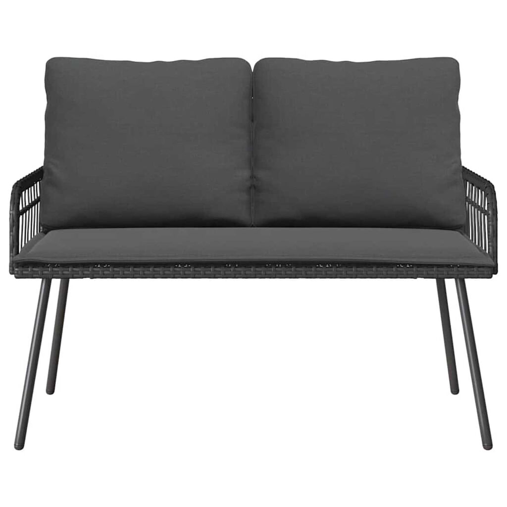 vidaXL Παγκάκι κήπου με μαξιλάρι Γκρι 114 x 64 x 78εκ Μέταλλο