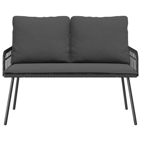 vidaXL Παγκάκι κήπου με μαξιλάρι Γκρι 114 x 64 x 78εκ Μέταλλο