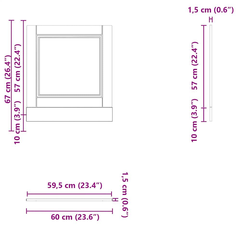 vidaXL Πίνακας πλυντηρίου πιάτων Porto Sonoma Δρυς 60x1,5x67 εκ.