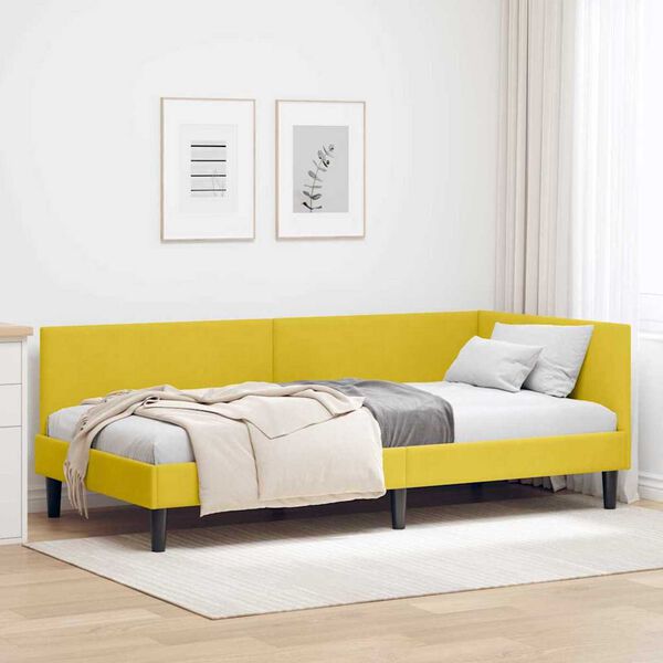 vidaXL Κρεβάτι Γωνίας Άλλο με κεφαλάρι Κίτρινο 90 x 200 cm