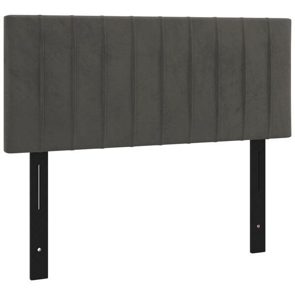 vidaXL Κεφαλάρι Κρεβατιού Σκούρο Γκρι 100x5x78/88 εκ. Βελούδινο (US)