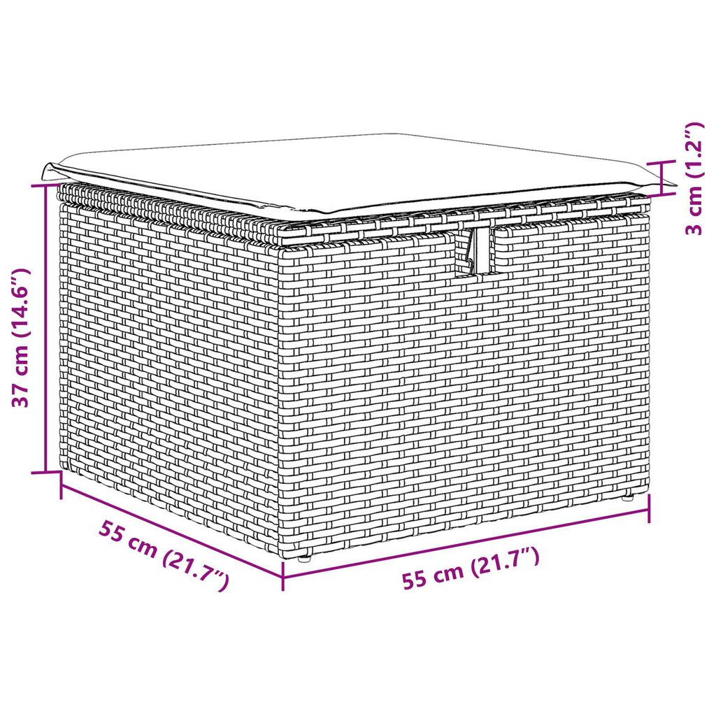 vidaXL Σετ Καναπέ Κήπου 5 pcs Μπεζ 55 x 62 x 69 εκ Πολυ ράταν