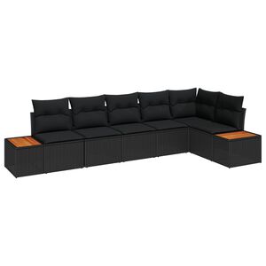 vidaXL &Sigma;&epsilon;&tau; &Kappa;&alpha;&nu;&alpha;&pi;έ &Kappa;ή&pi;&omicron;&upsilon; &mu;&epsilon; &mu;&alpha;&xi;&iota;&lambda;ά&rho;&iota; 6 pcs &Mu;&alpha;ύ&rho;&omicron; &Pi;&omicron;&lambda;&upsilon;&rho;&alpha;&tau;ά&nu;