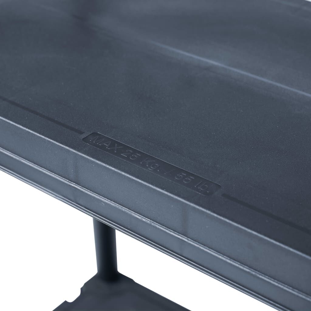 vidaXL Ραφιέρες 2 τεμ. Μαύρες 125 κ. 60 x 30 x 180 εκ. Πλαστικές
