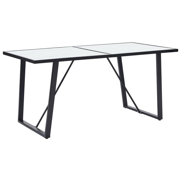 vidaXL Τραπεζαρία Λευκή 160 x 80 x 75 εκ. από Ψημένο Γυαλί