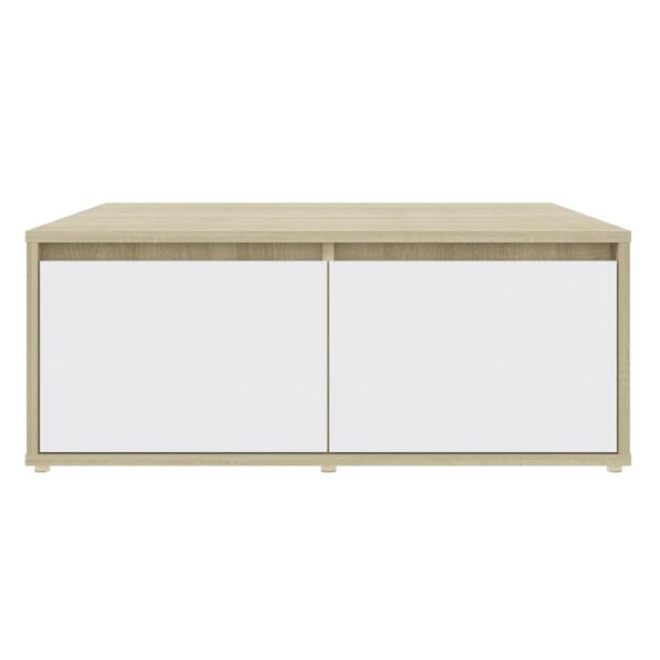 vidaXL Τραπεζάκι Σαλονιού Λευκό/Sonoma Δρυς 80x80x31 εκ. Επεξ. Ξύλο