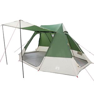 vidaXL Σκηνή Camping με στέγη Πράσινο 482 x 360 x 227 εκ ταφτάς
