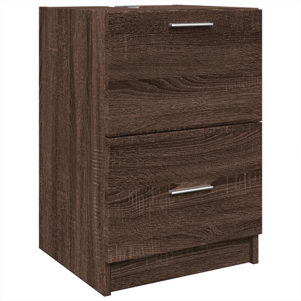 vidaXL Ντουλάπι Νιπτήρα Καφέ Δρυς 40x37x59 εκ. Επεξεργασμένο Ξύλο