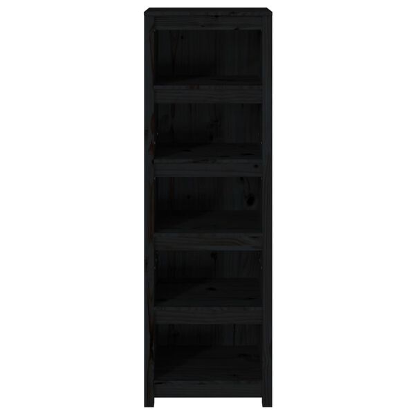 vidaXL Βιβλιοθήκη Μαύρη 50x35x154 εκ. από Μασίφ Ξύλο Πεύκου
